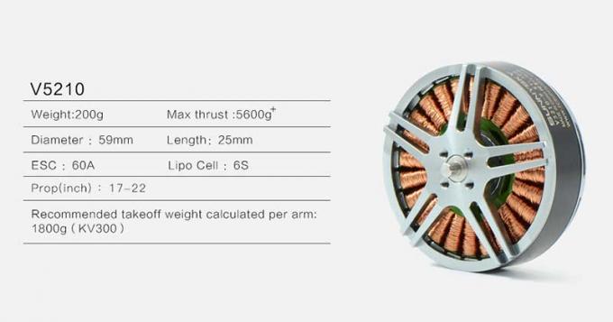 Motores aéreos de drones de elevación pesada de 300KV Motor sin escobillas de alta eficiencia 0