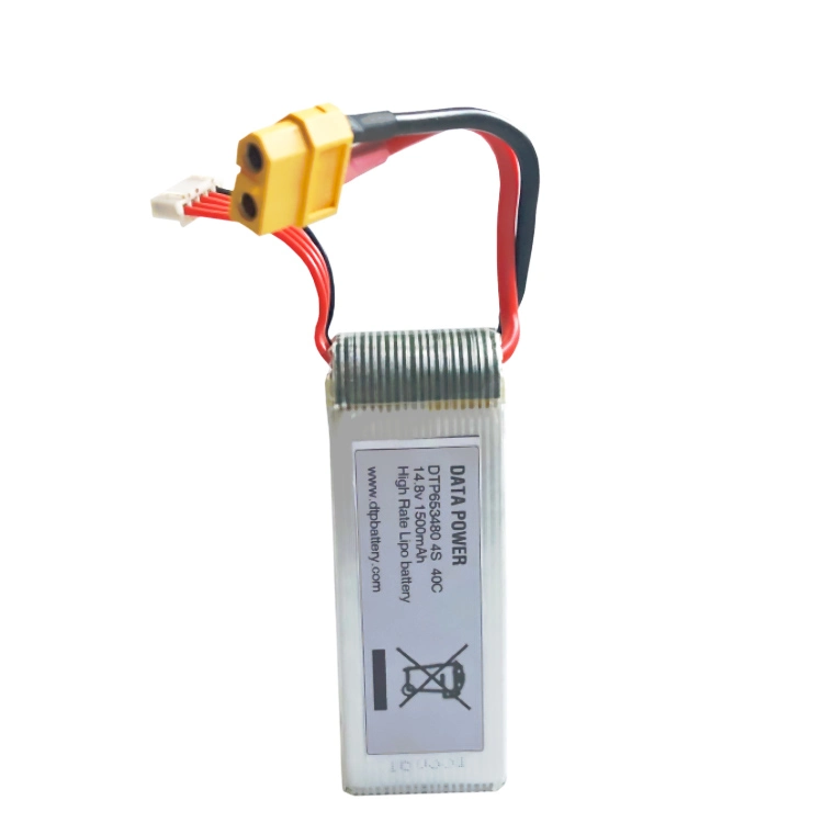 14.8V módulo de energía del dron 1500mAh 40c batería de litio del dron Dtp 653480-4s 1
