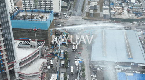 últimas noticias de la empresa sobre MYUAV completó con éxito la prueba de aplicación práctica del UAV de lucha contra incendios para edificios de gran altura